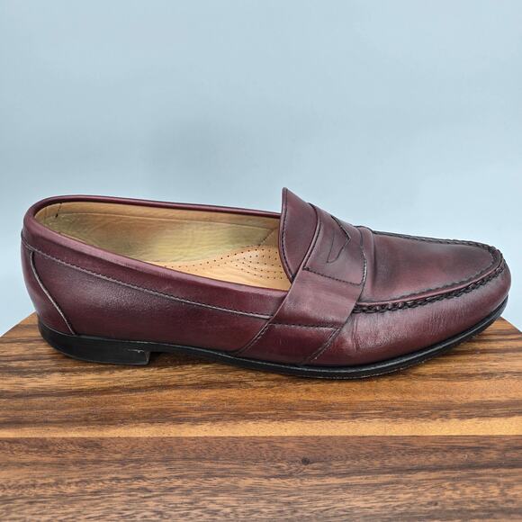 Allen Edmonds Cameron Penny Loafers Mens 14 E Burgundy Leather Casual Shoes main image 5